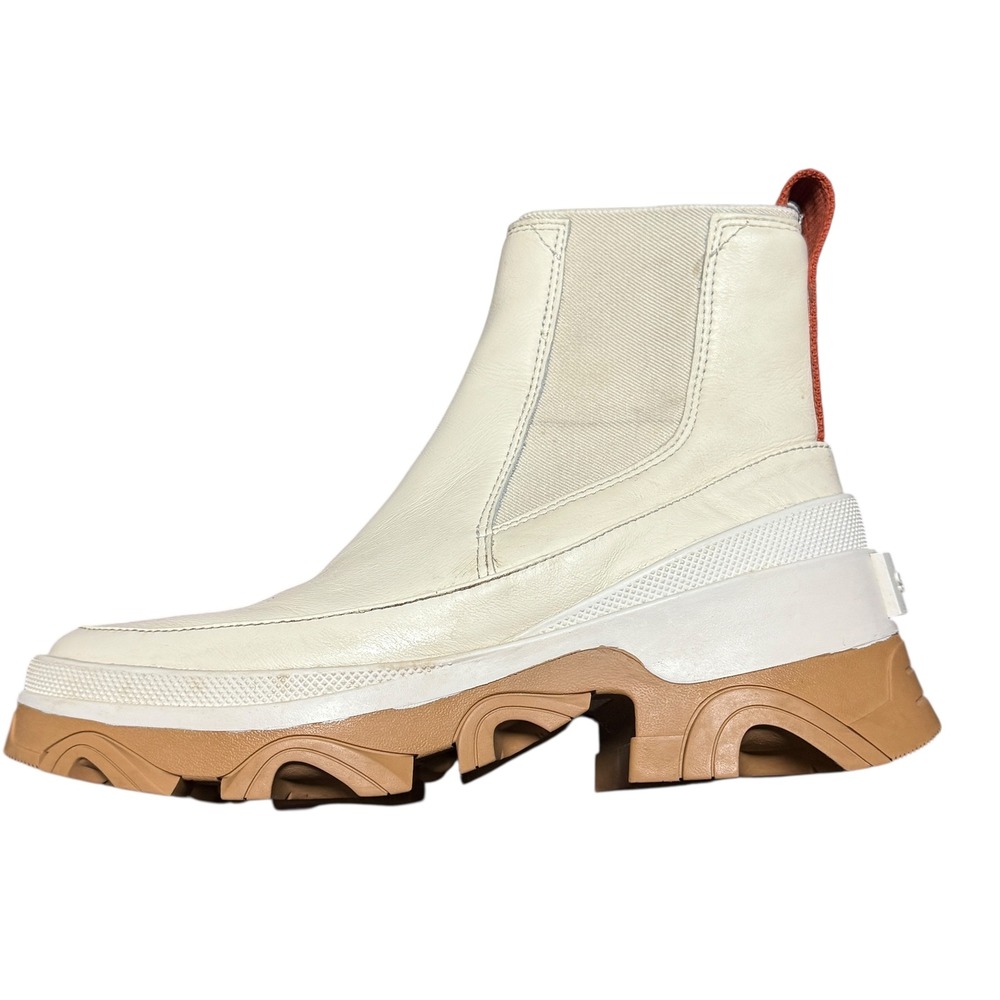 Sorel Brex cream Leather Waterproof Chelsea Lug Sole Boots Women's‎ Size 7.5 GUC